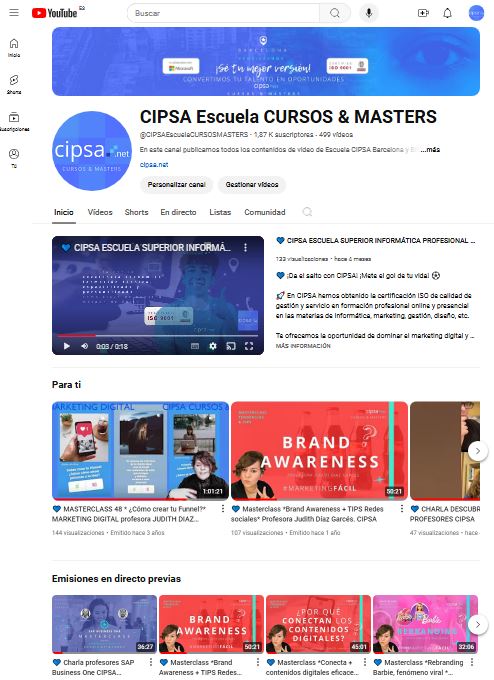 canal youtube web experiencia multimedia humanizar confianza