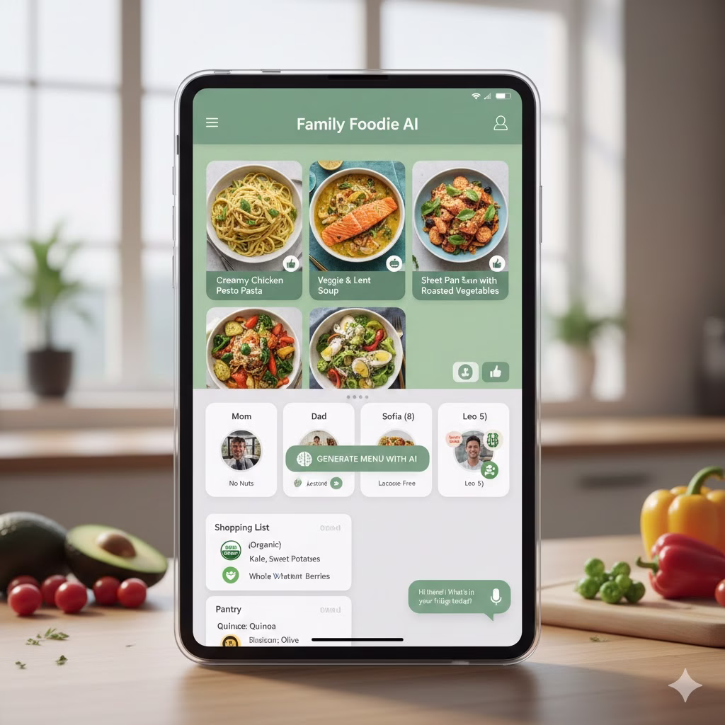 apariencia exterior front end de app menú personalizado con IA