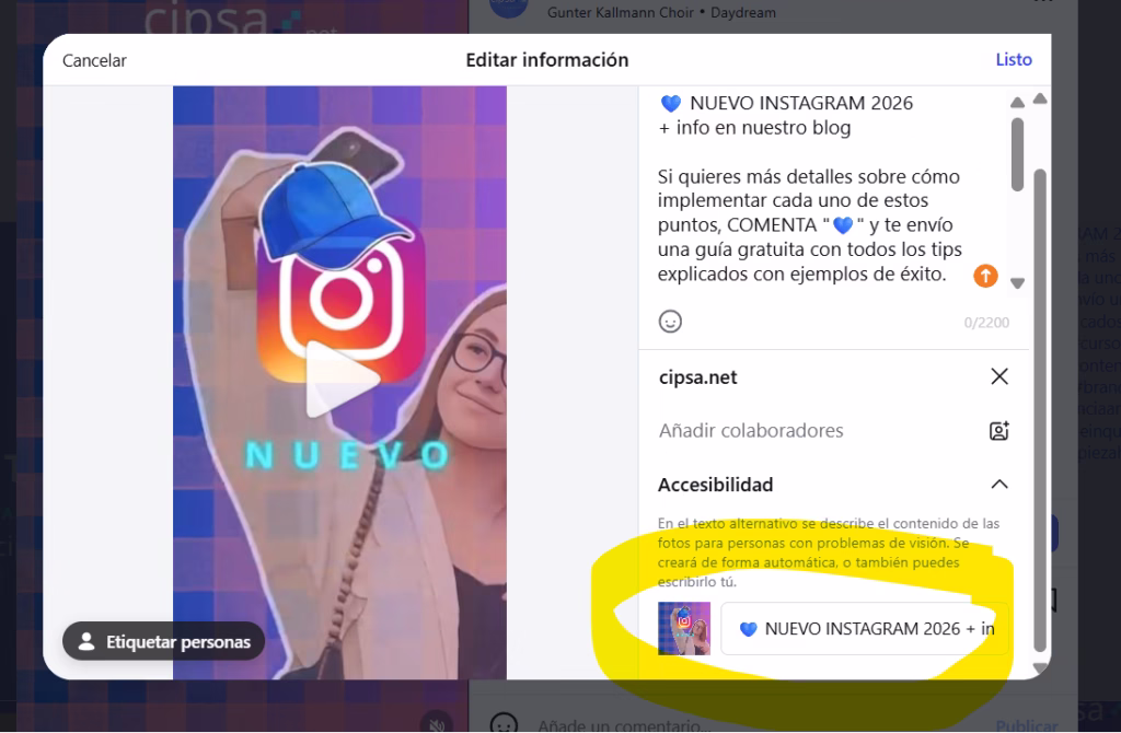 Nuevo Instagram 2026 solo reels de alto valor