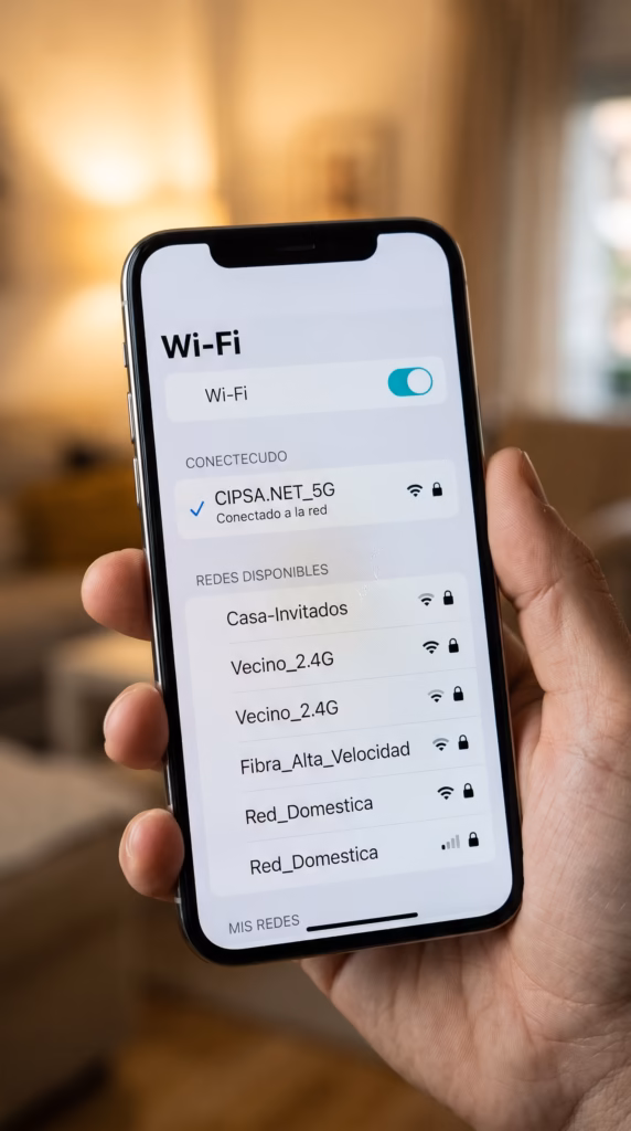 imagen de ajustes wifi dentro del movil