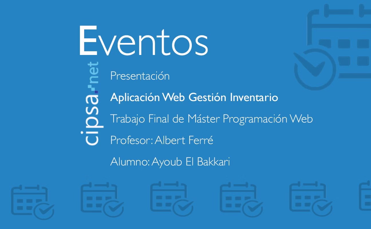 Evento Presentación trabajo final de Máster de programación web