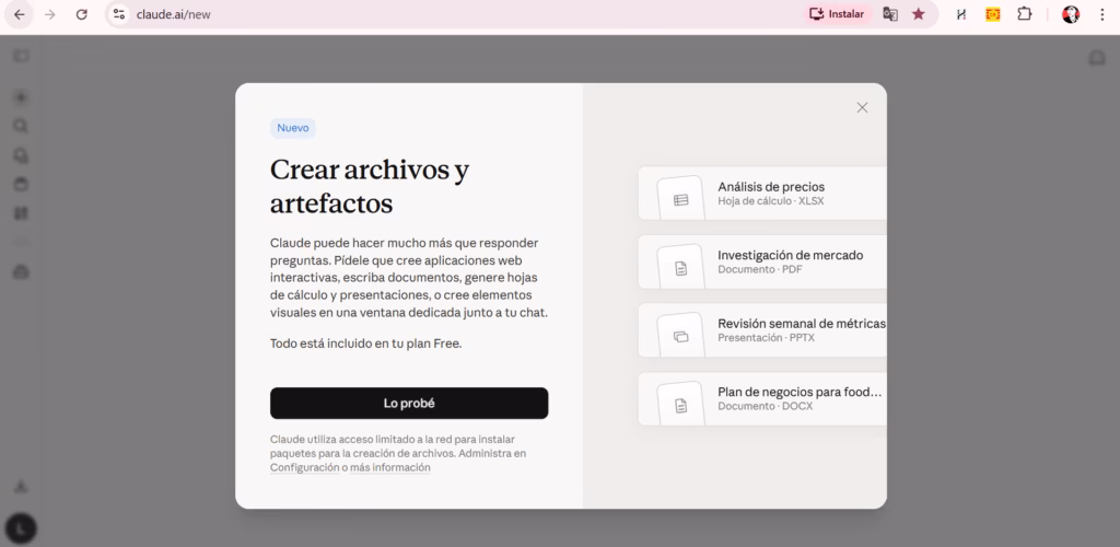 claude incluye todo tipo de informes y estudios de marketing digital para proyectos y negocios gratis