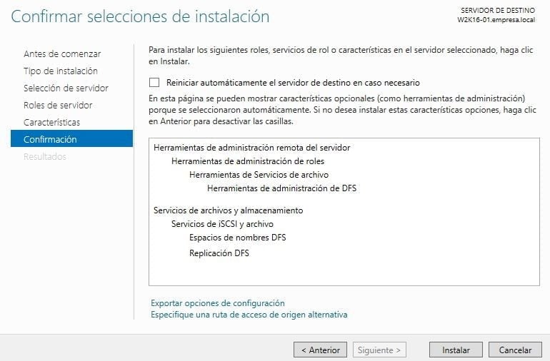 Instalar y Configurar un DFS en Windows Server 2016 3