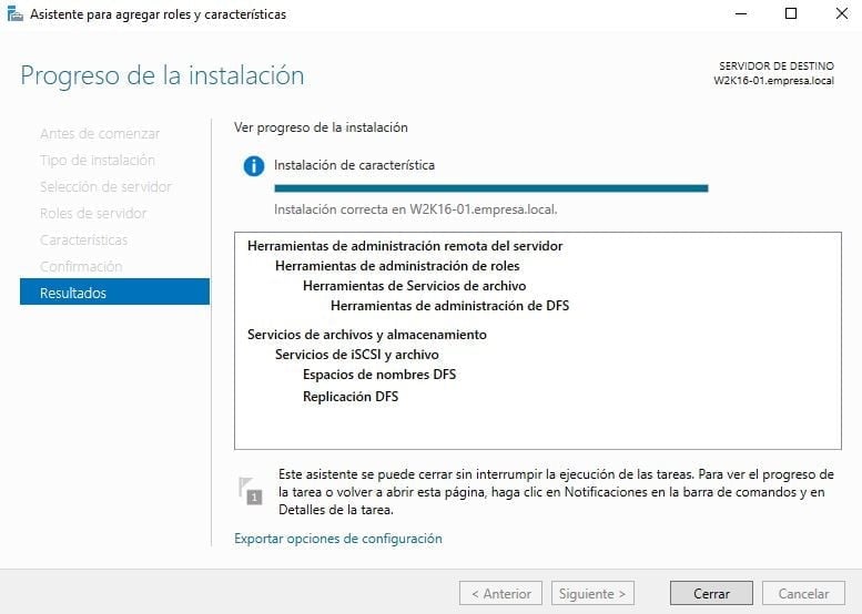 Instalar y Configurar un DFS en Windows Server 2016 5