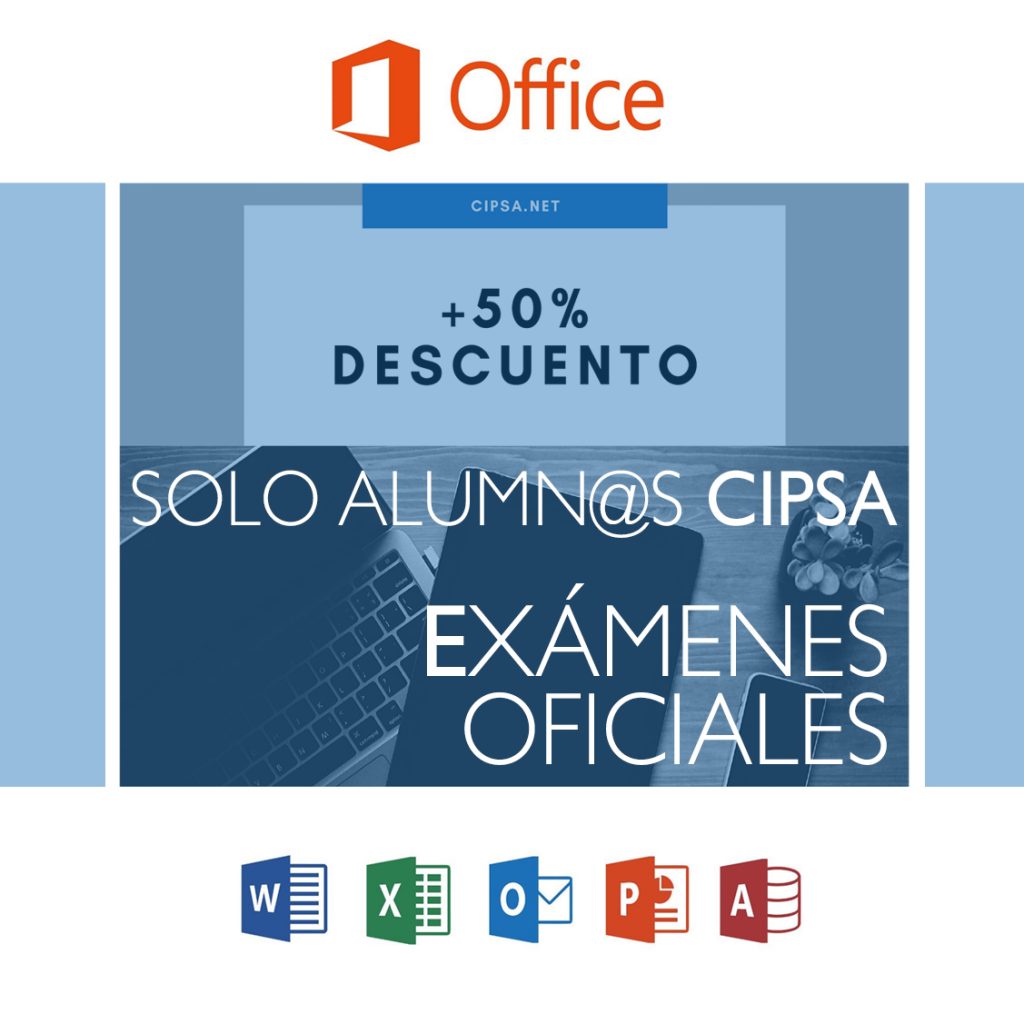 Oferta Exámenes oficiales Office Mos 50% descuento