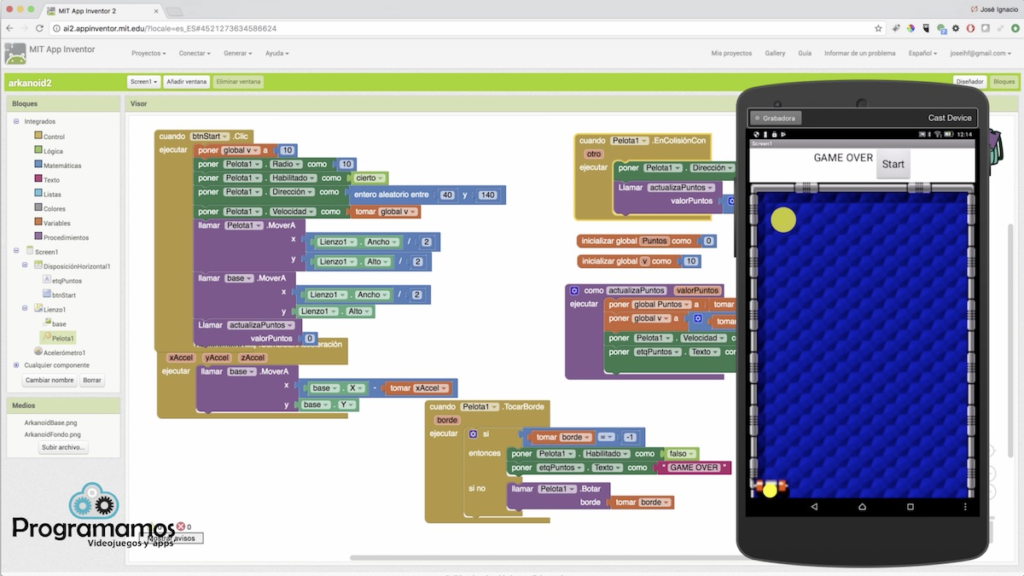 AppInventor (MIT). Programación Visual