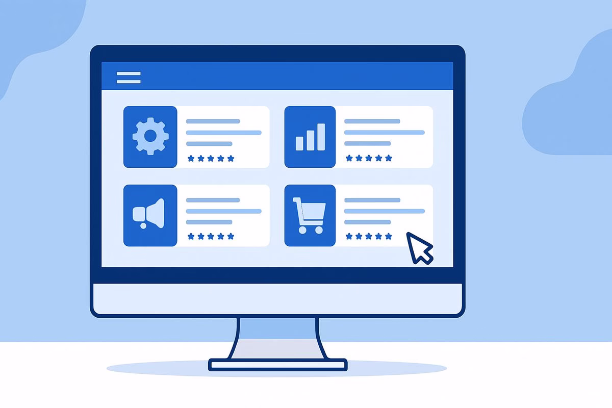 cómo crear un blog - User browsing WordPress plugins repository, professional style, no text no logos | CIPSA