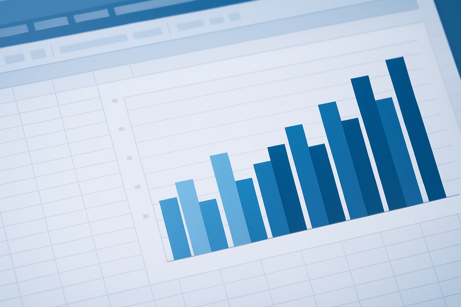 cómo hacer gráficos Excel - a professional-looking Excel sheet with a colorful bar graph, professional style | CIPSA