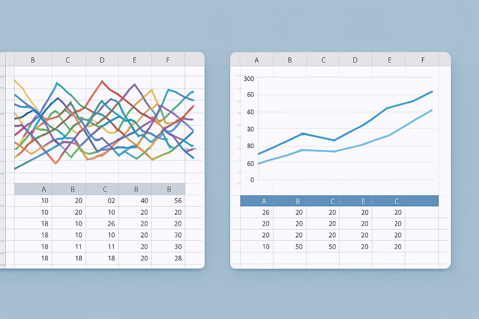 cómo hacer gráficos Excel - a comparison between two Excel graphs, one messy and one well-organized, profess | CIPSA