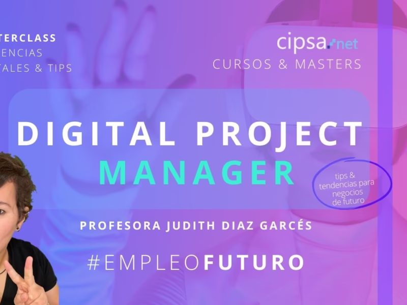 ?¿Qué es Digital project manager? Es el empleo con más ofertas de trabajo bien remunerado. Según el estudio reciente de Fundación Telefónica es el empleo con más ofertas de todo tipo de sectores empresariales. ¿Qué hace un Digital project manager? ¿Cuáles son sus funciones? ¿Qué formación es necesaria para este trabajo? Descúbrelo en la Masterclass especial "Digital project manager" martes 9 de mayo 18h directo Profesora Judih Díaz Garcés Master Marketing Digital CIPSA Barcelona