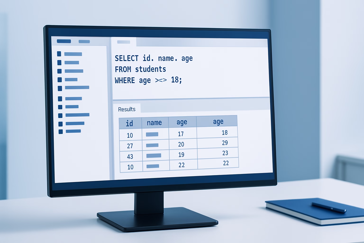 crear base de datos - SQL query running on a database management interface, clean setup with visible o | CIPSA