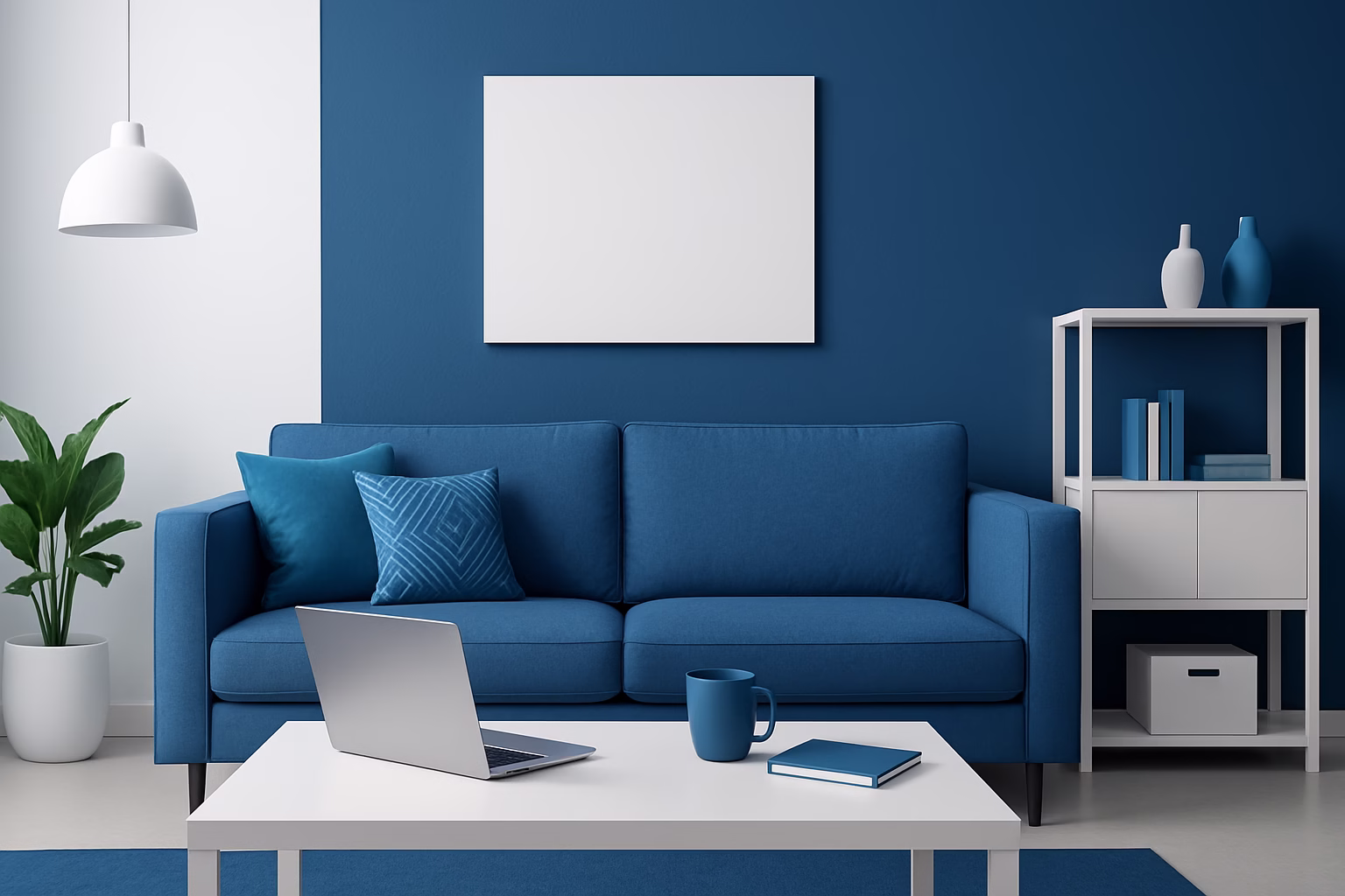 cromatología en interiores - A vibrant and harmonious living room setting showcasing a creative and thoughtfu | CIPSA