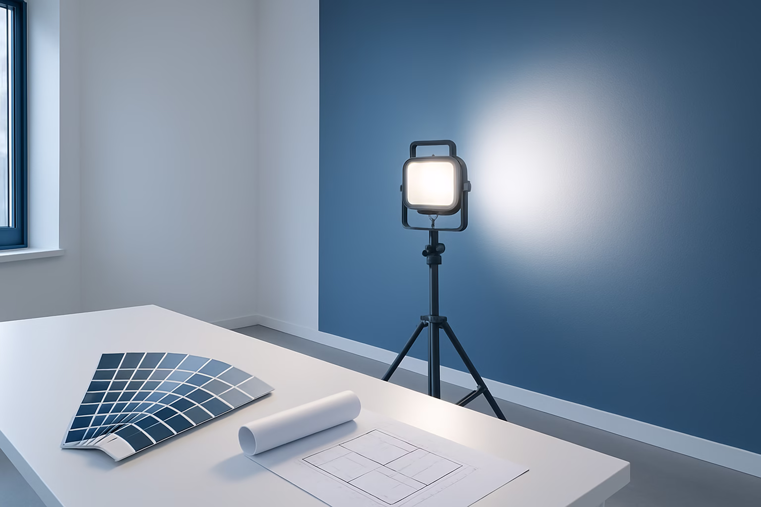 cromatología en interiores - An interior designer carefully selecting paint swatches and testing light effect | CIPSA