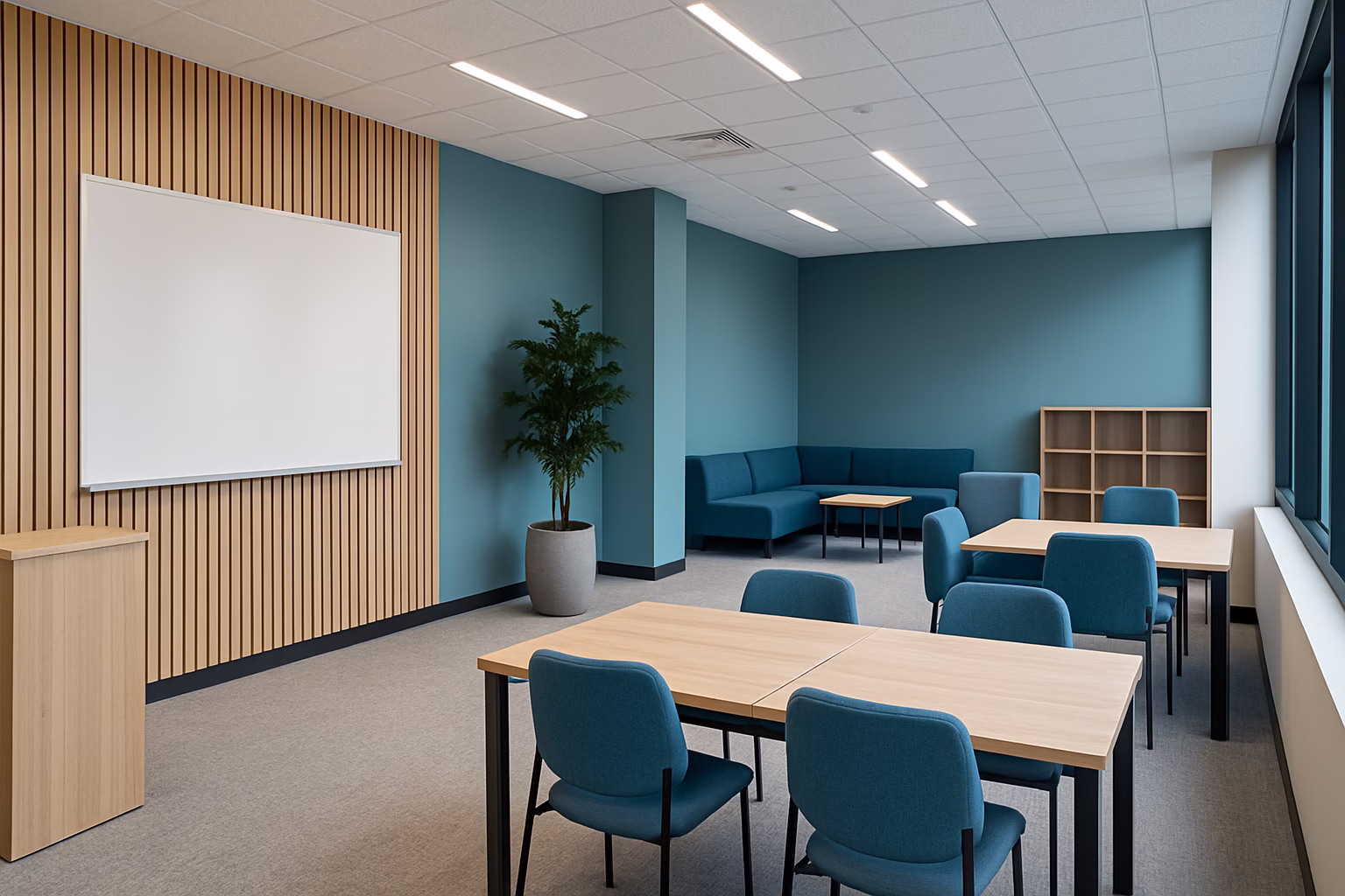 cromatología en interiores - A modern interior space incorporating trendy nature-inspired colors with sustain | CIPSA