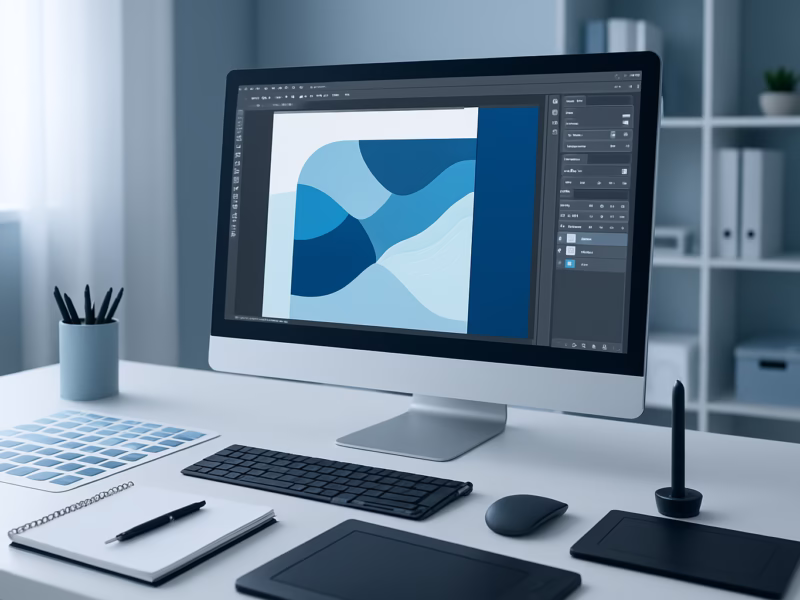 cursos diseño gráfico Bilbao - young professional graphic designer working on computer, professional photograph | CIPSA