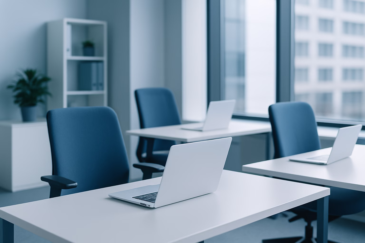 cursos ofimática Barcelona - Young professionals working on laptops in a modern office, professional photogra | CIPSA