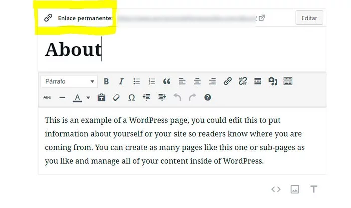 Editar Enlaces en Gutemberg WordPress 5.0 donde editar los enlaces en el editor de wordpress 5.0