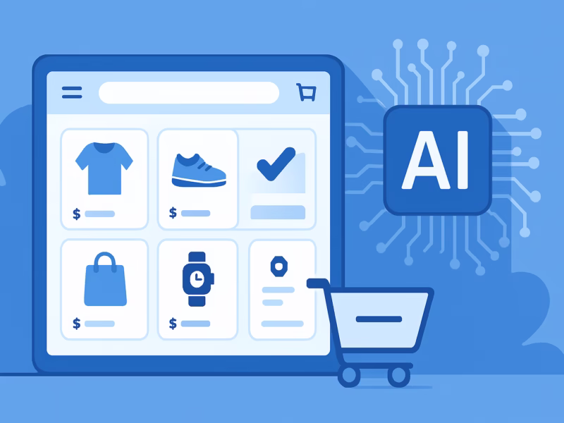 IA comercio electrónico - Rendering of an AI-driven online shopping experience with personalized product r | CIPSA