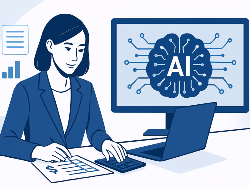 IA en contabilidad - AI transforming accounting processes, professional style, no text no logos, 16:9 | CIPSA