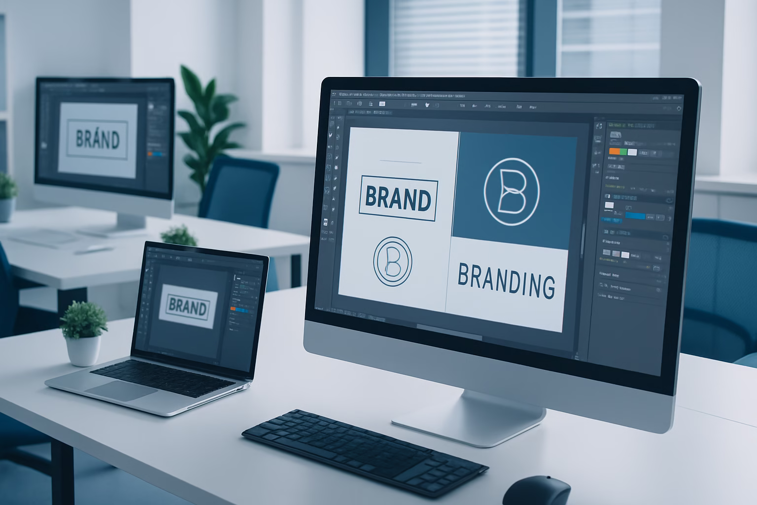 Illustrator branding - A group of young professionals working on digital branding projects using Adobe  | CIPSA