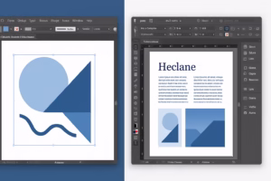 illustrator vs indesign - Side-by-side comparison of an Illustrator interface focused on vector design and | CIPSA