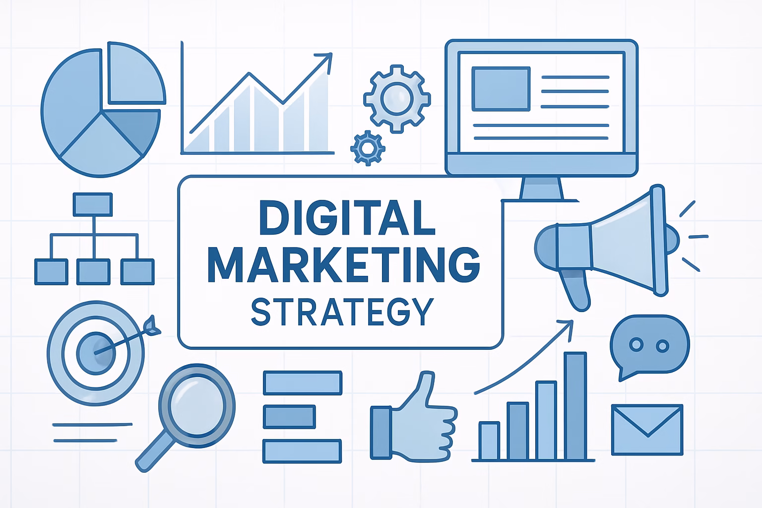 Inbound Marketing 2026 - detailed depiction of a modern digital marketing strategy plan, professional sty | CIPSA