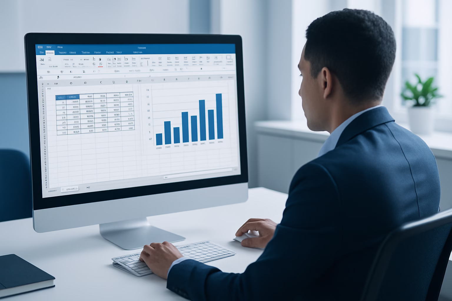 Macros Excel 2016 - person in an office setting using Excel on a computer, professional style, no te | CIPSA
