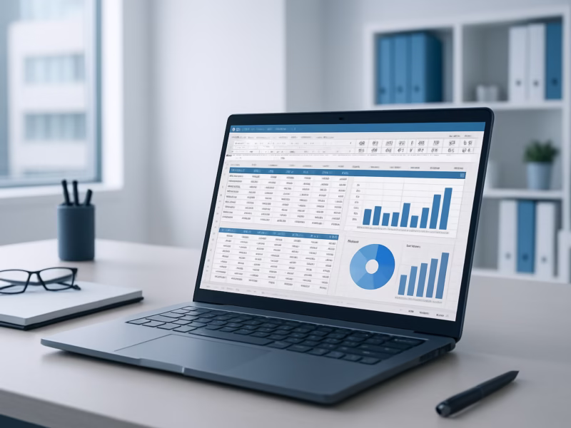 Macros Excel 2016 - professional office environment, person using Excel 2016 on a modern laptop, nat | CIPSA