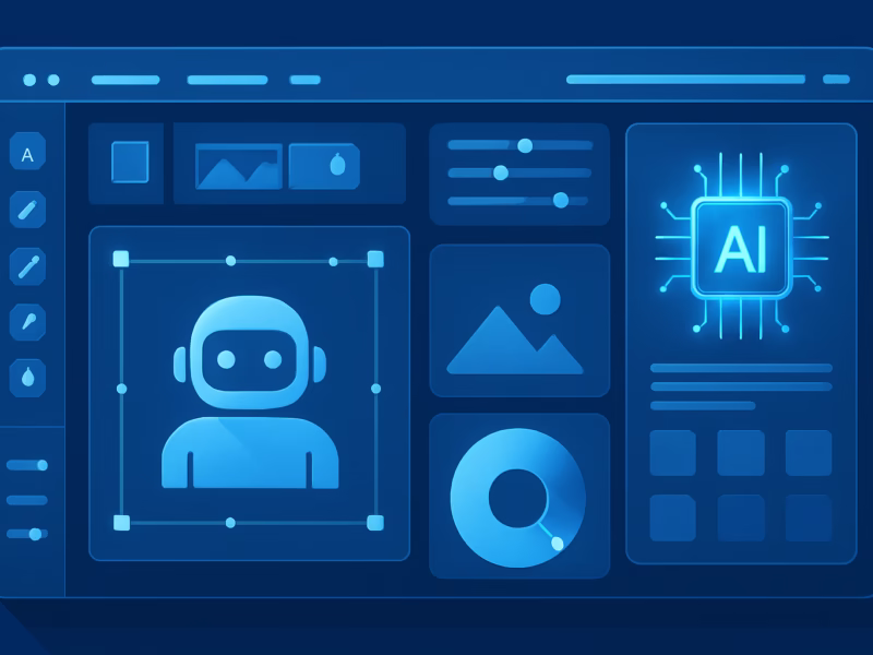 Photoshop 2026 - "AI-powered graphic design tools in software interface, futuristic style, high-t | CIPSA