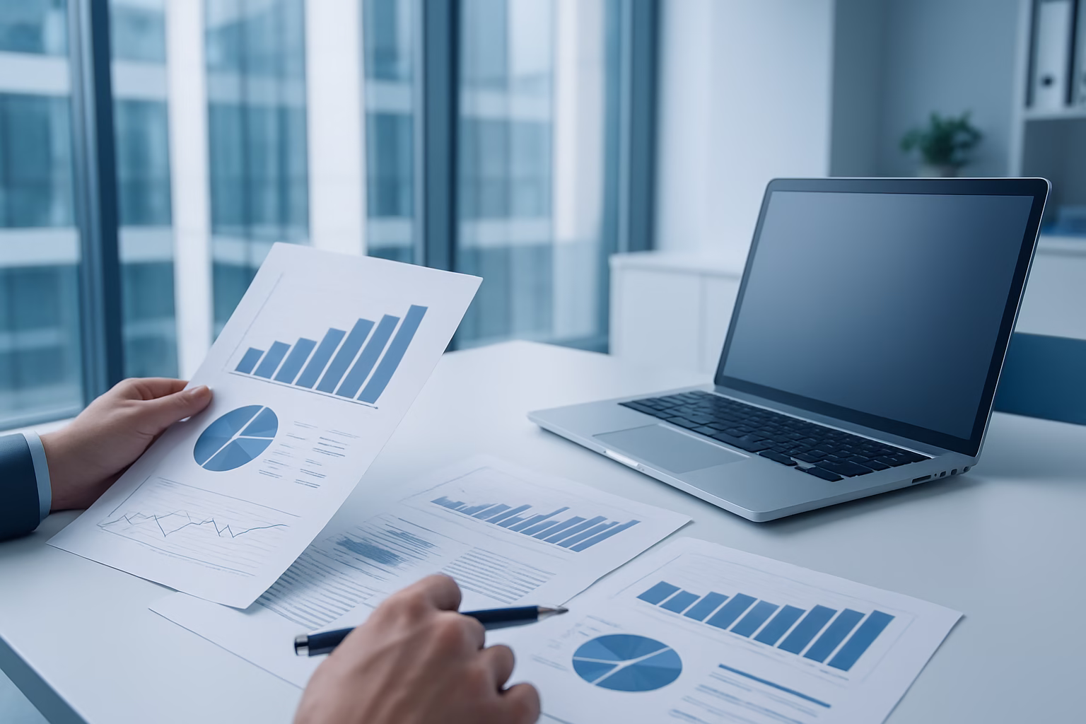 Plan General de Contabilidad - A business professional analyzing financial reports in a modern office, professi | CIPSA