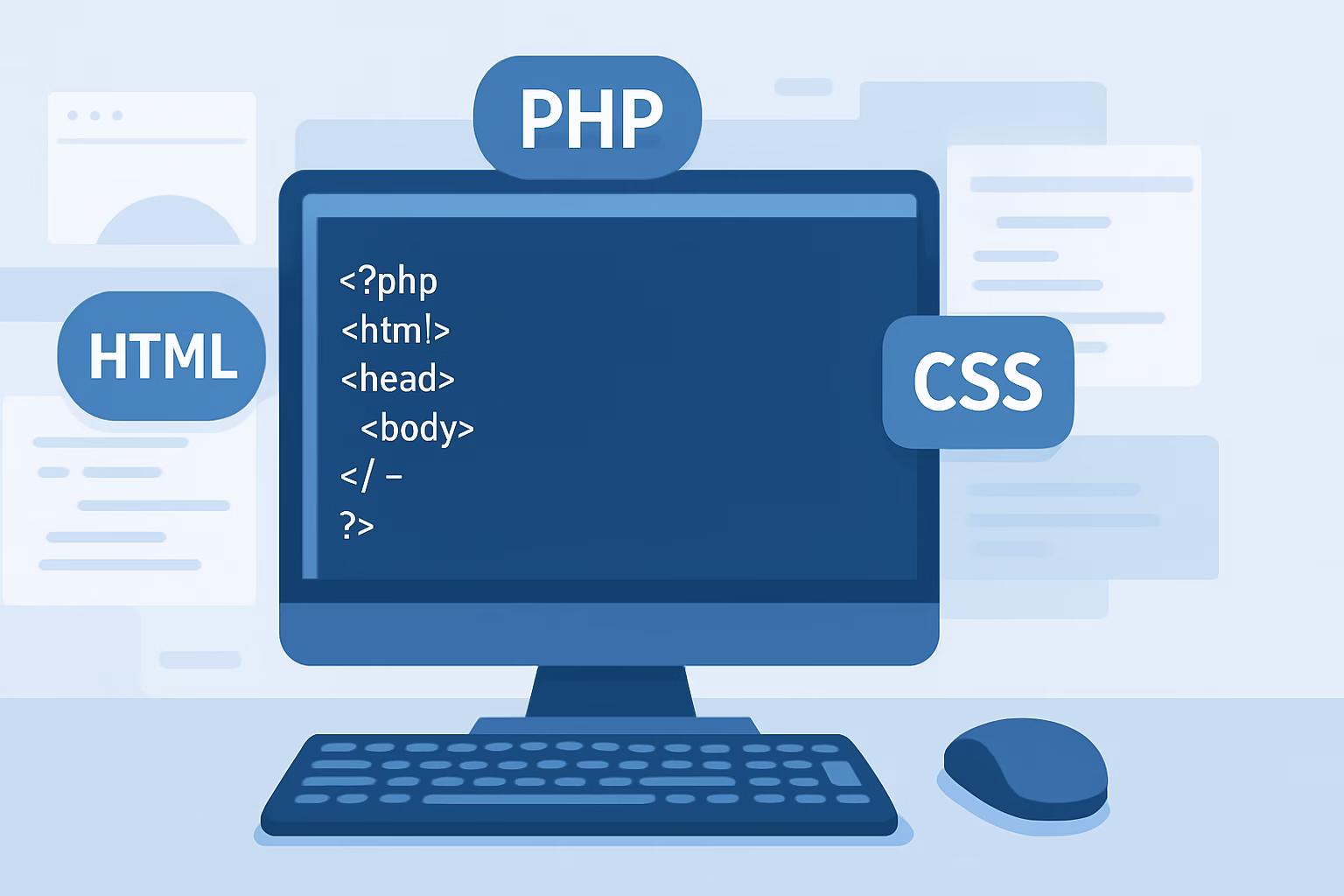 python vs php - web developer coding in PHP, integrating it with HTML and CSS, professional styl | CIPSA