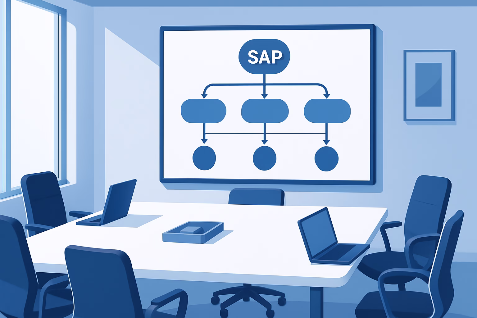 SAP gestión comercial - A team of professionals in a conference room discussing strategies with a digita | CIPSA