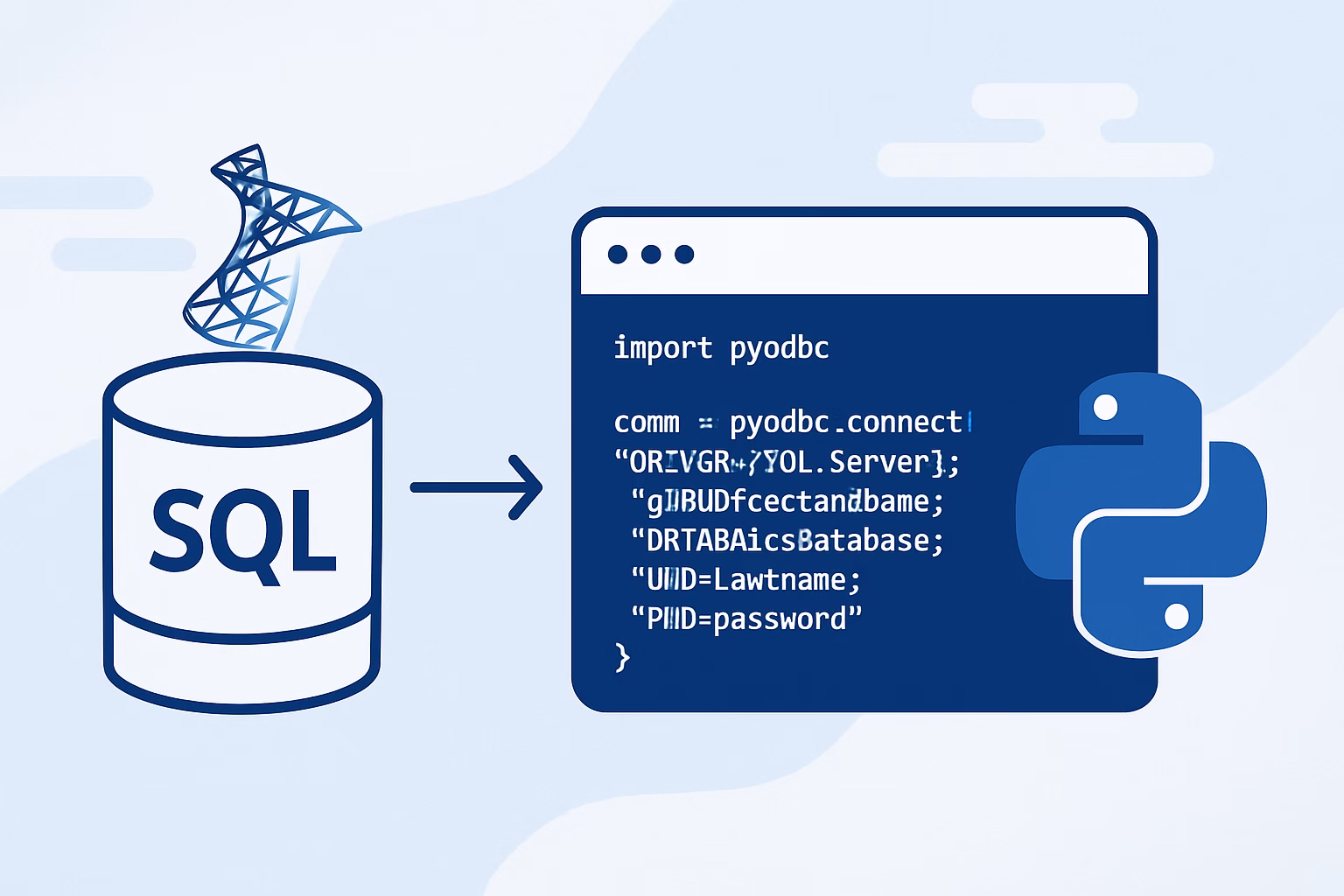 SQL Server - creative image showcasing SQL Server integration with Python code snippet, profe | CIPSA