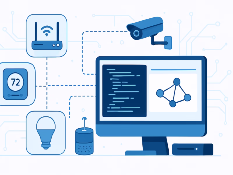 Visual Basic .NET IoT - networking of IoT devices with Visual Basic .NET, professional style, no text no | CIPSA