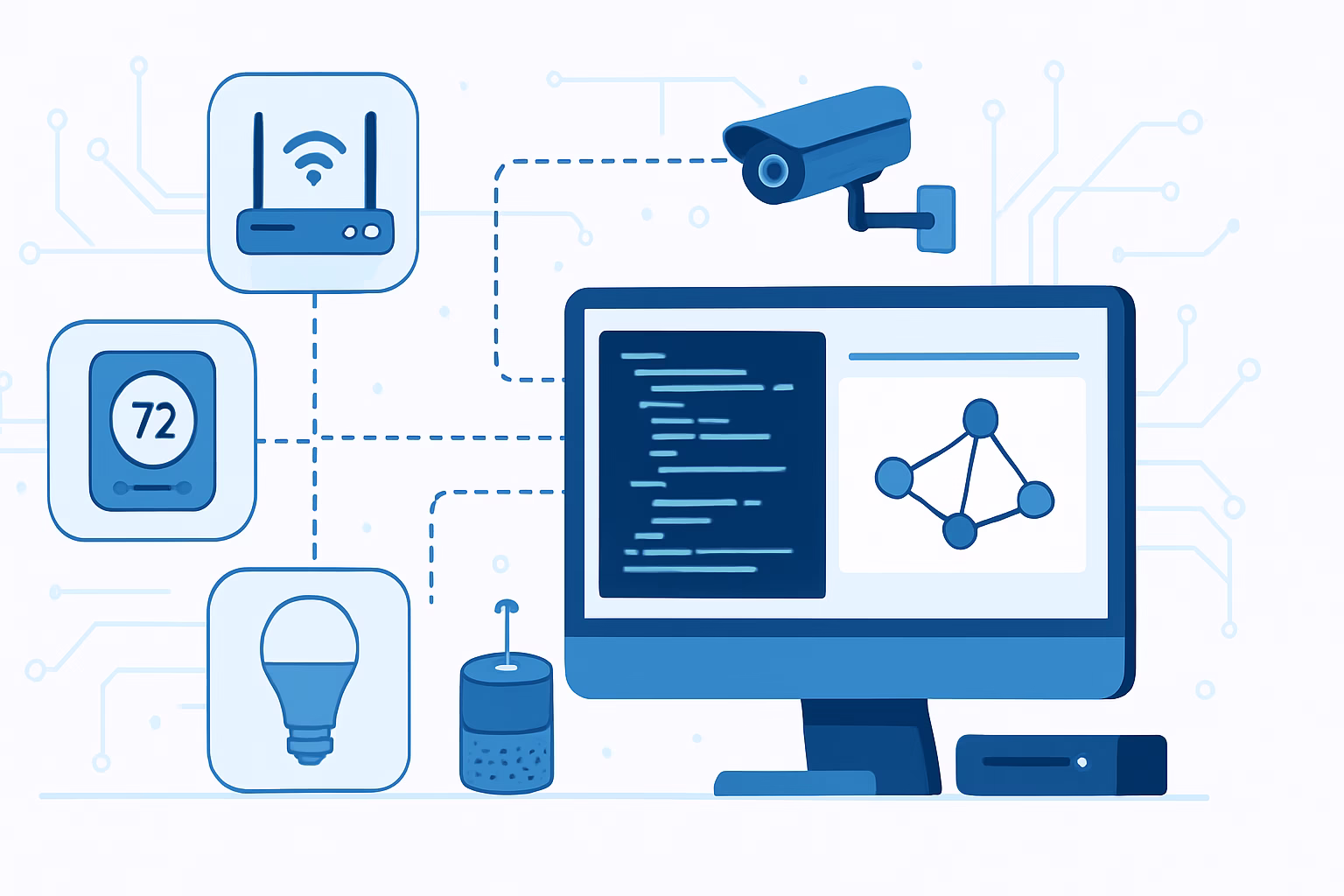 Visual Basic .NET IoT - networking of IoT devices with Visual Basic .NET, professional style, no text no | CIPSA