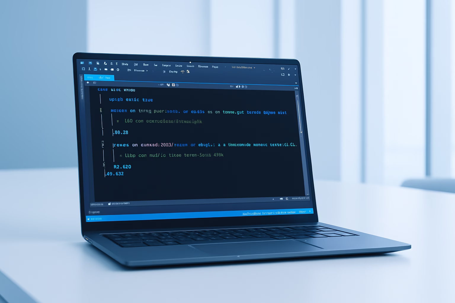 Visual Basic .NET IoT - coding with Visual Basic .NET on a laptop, professional style, no text no logos, | CIPSA